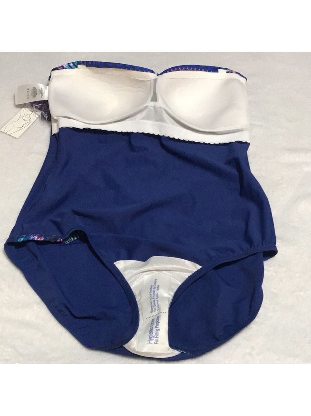 Dreamsuit by Miracle Brands Blue Multicolor One-Piece Swimsuit Sz 14 - Picture 3 of 6